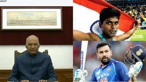 ரோஹித், மாரியப்பன் தங்கவேலு உட்பட ஐவருக்கு கேல் ரத்னா விருது.. காணொளி முறையில் வழங்கினார் ஜனாதிபதி!