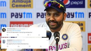 அயல்நாட்டில் மட்டும் ரெஸ்டா? பிரஸ் மீட்டில் வசமாக சிக்கிய ரோகித் சர்மா..வச்சு செய்யும் நெட்டிசன்கள்