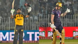 PSL தொடரில் சாதனை.. டி20 கிரிக்கெட்டில் வெறும் 3வது முறை.. பாபர் அசாம் சதம்..145 ரன்கள் விளாசிய ராய்