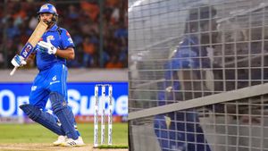 ரோகித்.. ரோகித் என கத்திய ரசிகர்கள்.. ஓங்கி ஒரு அடி விட்ட ஹர்திக் பாண்டியா - வீடியோ