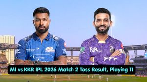MI vs KKR Toss Report & Playing 11, IPL 2026 Match 2: Mumbai Indians to Bowl First, Lineups Announced