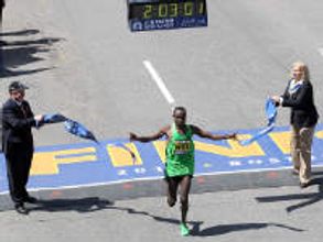 Geoffrey Mutai secures the fastest marathon record at Boston