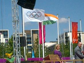 Indian flag raised at Athletes Village in London