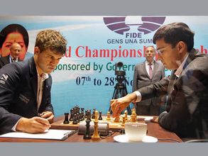 Chess: Anand, Carlsen draw 8th game (In pics)