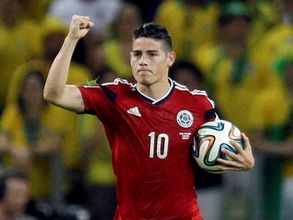 Colombia's James Rodriguez celebrates Golden Boot
