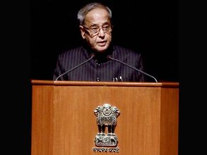 President Pranab Mukherjee keenly following Glasgow Games