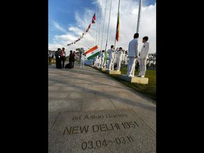 Indian national flag hoisted at Asian Games Village