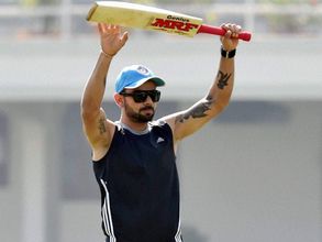 Team India trains wearing black arm bands