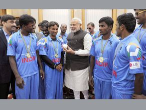PM Modi greets India's blind cricket team for winning World Cup