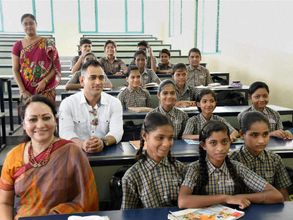 On the day of CSK's suspension, captain MS Dhoni 'attended' school