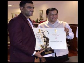 Off-spinner Ravichandran Ashwin receives Arjuna Award