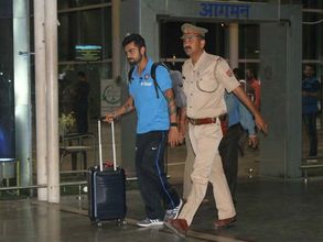 In Pics: Team India gets warm reception at Lucknow Airport ahead of Kanpur ODI