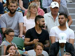 Virat Kohli and Yuvraj Singh watch Federer-Djokovic match at Australian Open