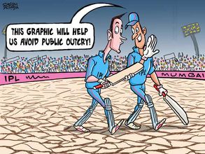 Cartoon of the Day: Water wasted? Hang your heads in shame, I(ndian) P(light) League