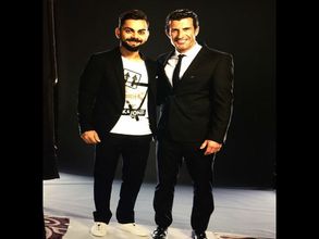 In Pics: Virat Kohli's fan moment with football legend Luis Figo