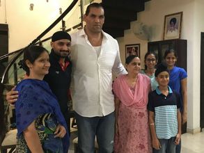 In pics: When Harbhajan Singh met ‘The Great Khali’
