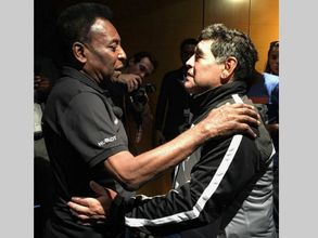 Legends Pele, Diego Maradona face off in historical friendly match