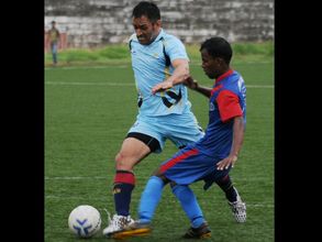 See pics: MS Dhoni plays charity football match in Jharkhand