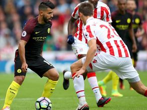Sergio Aguero and Nolito score braces as Manchester City beat Stoke City 4-1