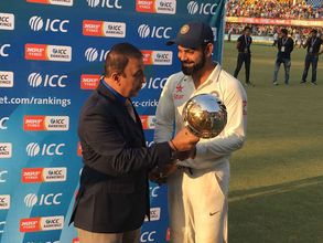 Virat Kohli receives ICC mace as India become No. 1 Test side