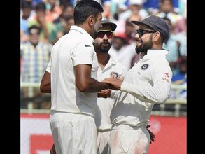 PHOTOS: R Ashwin, Virat Kohli shine for India on tricky pitch on Day 3