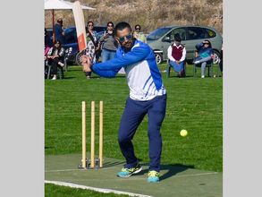 PHOTOS: India captain MS Dhoni plays cricket in Madrid