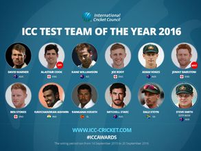 ICC Test Team of the Year 2016 announced; R Ashwin lone Indian in side