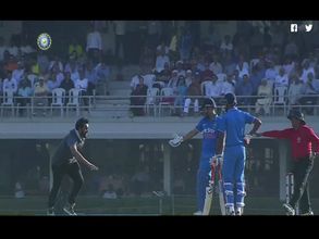 PHOTOS and VIDEO: Fan invades pitch to touch MS Dhoni's feet