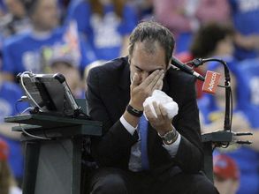 Tennis: Umpire hit by ball in the face as player smashes it out of frustration