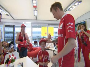 Tearful young fan meets his F1 hero at Spanish GP