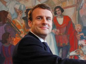 French President Emmanuel Macron hails Olympic values in push for Paris 2024