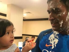 Daddy time: Ziva enjoys MS Dhoni's b'day bash