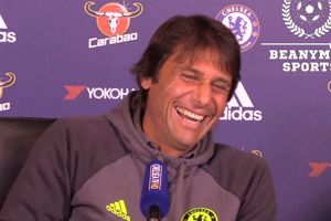 When Conte found it difficult to control his laughter!