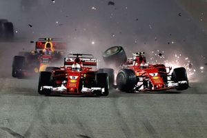 Hamilton profits from Vettel's first-lap crash to win in Singapore