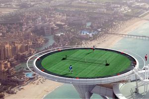 A tour of the world's highest tennis court with Federer
