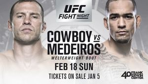 UFC Fight Night 126: Cowboy vs. Medeiros fight card and schedule