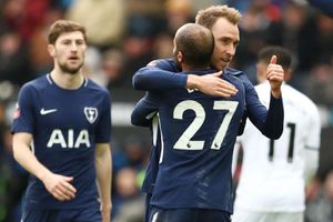 Eriksen leads Kane-less Spurs into FA Cup semis