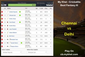 My Khel Fantasy Tips - Chennai vs Delhi on April 30