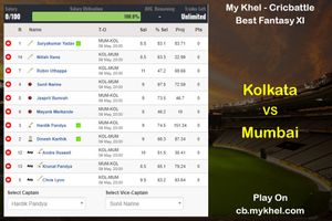 My Khel Fantasy Tips - Kolkata vs Mumbai on May 9