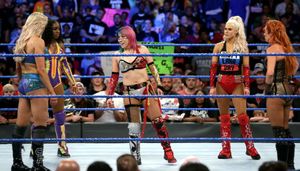 WWE Smackdown women compete in historical 10-woman tag team match