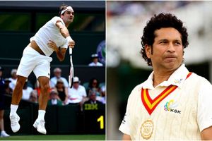 Tendulkar offers Federer help with straight drive... in exchange for backhand advice