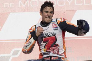 Marquez dislocates shoulder celebrating MotoGP title