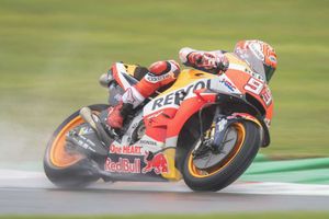 Vinales grabs Valencia pole as Marquez crashes