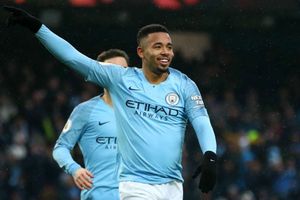 Premier League: Manchester City 3 Everton 1: Jesus at the double as City go top