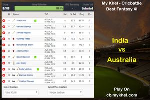 My Khel - Cricbattle Daily Fantasy Cricket League Tips: India vs Australia on March 5