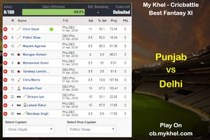 MyKhel Fantasy Tips – Punjab vs Delhi on April 1