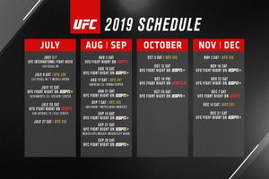 UFC announce Q3 and Q4 2019 event dates