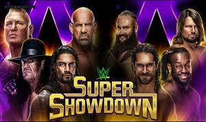 WWE Super ShowDown 2019 match card with predictions