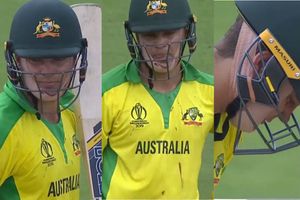 ICC WC 2019: Alex Carey bats with a bandage wrapped around his jaw as bouncer from Jofra Archer injures his chin - Watch