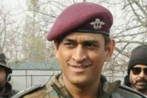Dhoni seen playing volleyball with Territorial Army battalion